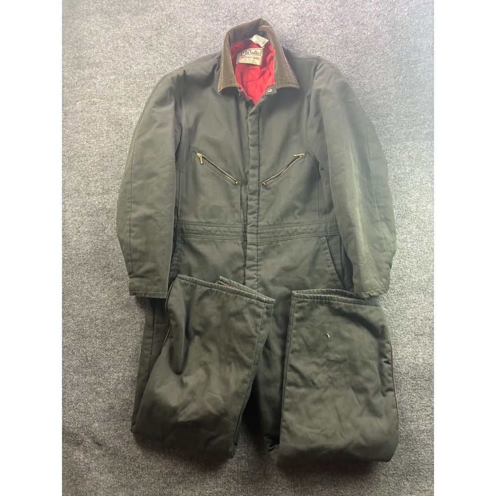 Walls Blizzard-Pruf Coveralls Mens Large Short Green Insulated Work Suit USA